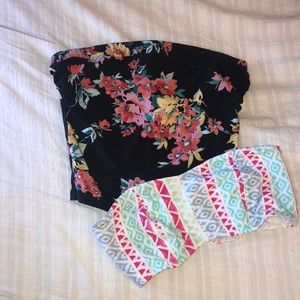 BUNDLE strapless crop top and bandeau!